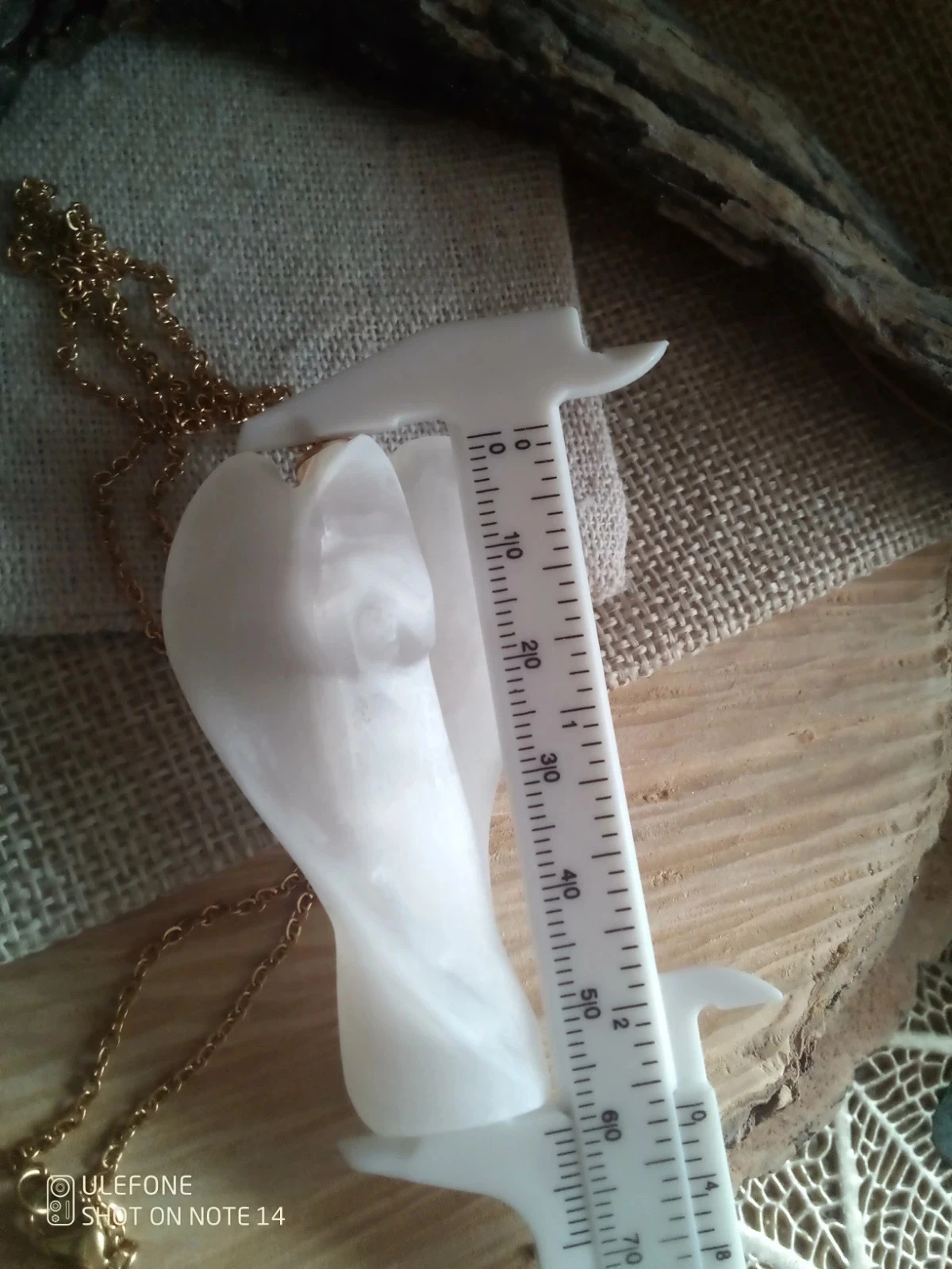 Collier ange pierre naturelle de sélénite + carte – photo 3